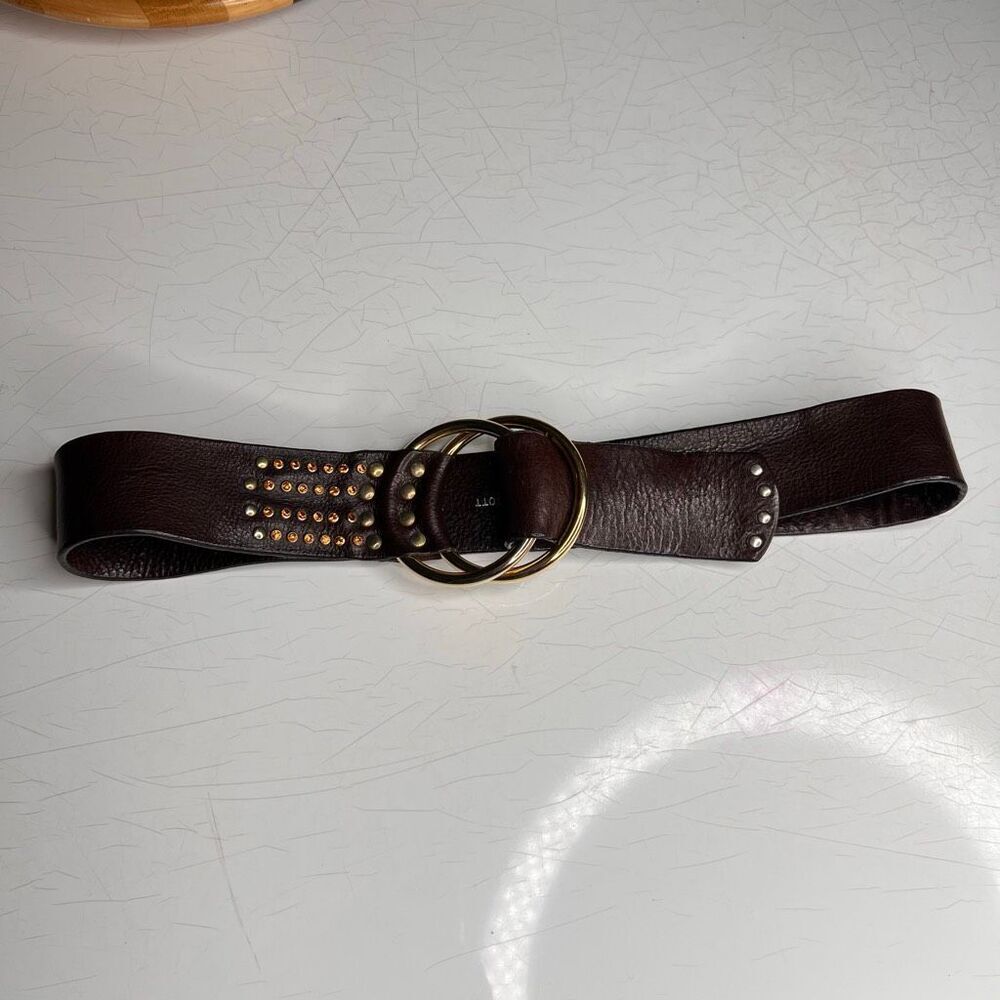 Vintage Jennifer Scott leather studded rhinestones belt